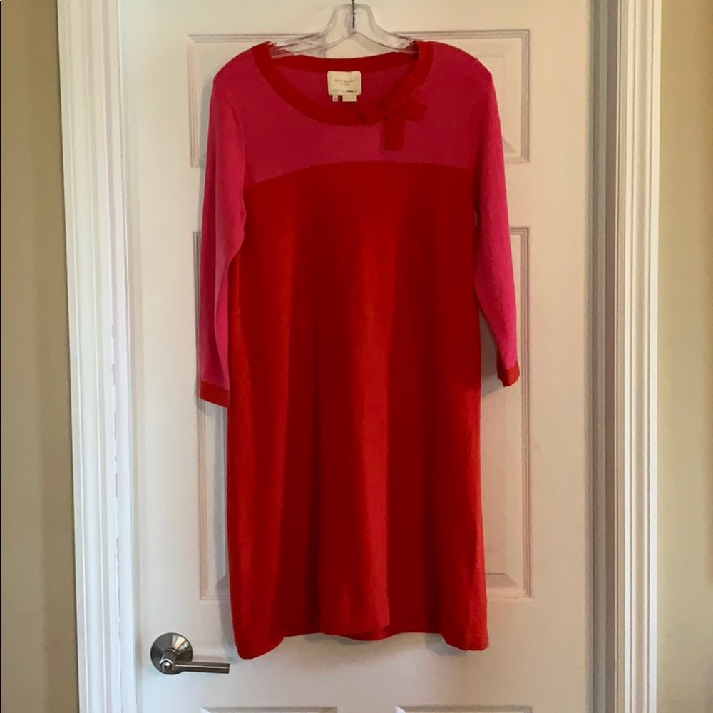 Kate Spade midi sweater dress, bow at neck, size M